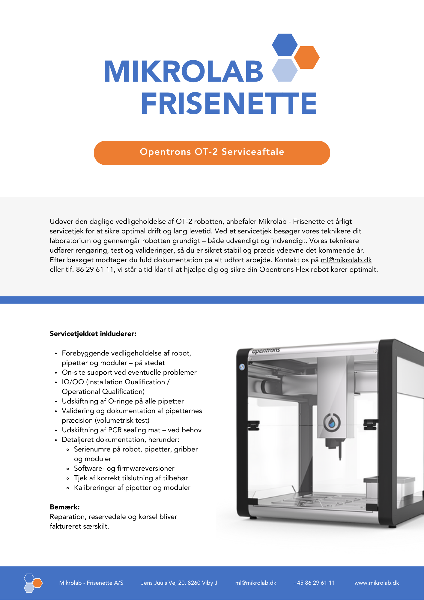 

Opentrons OT 2 service flyer

